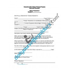 Bill of Sale of Personal Property - Connecticut (With Warranty)
